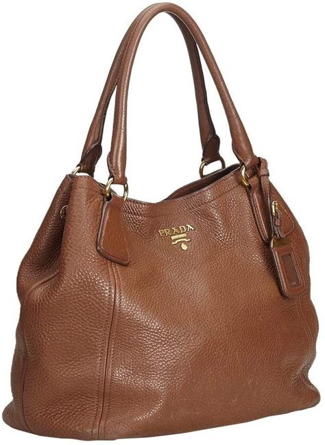 prada purse used brown|brown leather prada handbag.